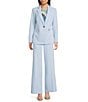 Anne Klein Stretch One Button Notch Collar Blazer Jacket, Color:Opal Blue - Image 4