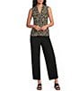 Anne Klein Triple Pleat Printed Jersey Knit Tank Top - Image 3