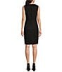 Anne Klein Tweed Round Neck Sleeveless Princess Seam Sheath Coordinating Dress, Color:Black - Image 2