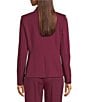 Anne Klein Two Button Long Sleeve Peak Lapel Triple Patch Pocket Blazer, Color:Chianti - Image 3