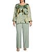 Anne Klein Plus Size Urban Wide Leg Stretch Pull On Pants, Color:Soft Aloe - Image 3