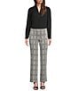 Anne Klein V-Neck Button Front Pleated Long Sleeve Chiffon Blouse, Color:Black - Image 3
