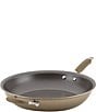 Color:Bronze - Image 1 - Advanced Home Hard-Anodized Nonstick 14.5#double; Skillet with Helper Handle