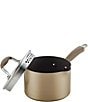 Color:Bronze - Image 2 - Advanced Home Hard Anodized Nonstick Bronze 2-Quart Straining Saucepan