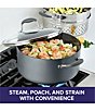 Color:Gray - Image 3 - Advanced Home Hard-Anodized Nonstick Wide Stockpot with Multi-Function Insert