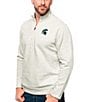 Color:Michigan State Spartans Oatmeal - Image 1 - Big 10 Gambit Quarter-Zip Pullover