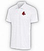 Color:Boston Red Sox Grey Heather - Image 1 - MLB American League 19th Hole Short Sleeve Polo Shirt