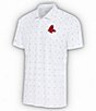 Color:Boston Red Sox Navy - Image 1 - MLB American League 19th Hole Short Sleeve Polo Shirt