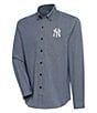 Color:New York Yankees Navy/White - Image 1 - MLB American League Compression Long Sleeve Woven Shirt