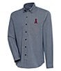 Color:Los Angeles Angels Navy/White - Image 1 - MLB American League Compression Long Sleeve Woven Shirt