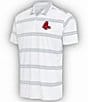 Color:Boston Red Sox Dark Grey - Image 1 - MLB American League Groove Short Sleeve Polo Shirt
