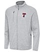 Antigua MLB American League Hold-Up Performance Stretch Jacket, Color:Texas Rangers Grey Heather - Image 1
