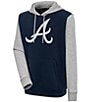 Color:Atlanta Braves Navy/Grey - Image 1 - MLB Chenille Patch Victory Hoodie