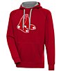 Color:Boston Red Sox Dark Red - Image 1 - MLB Chenille Patch Victory Pullover Hoodie