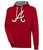 Color:Atlanta Braves Dark Red - Image 1 - MLB Chenille Patch Victory Pullover Hoodie