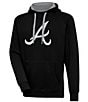 Color:Atlanta Braves Black - Image 1 - MLB Chenille Patch Victory Pullover Hoodie