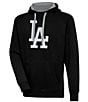 Color:Los Angeles Dodgers Black - Image 1 - MLB Chenille Patch Victory Pullover Hoodie