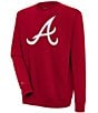 Color:Atlanta Braves DK Red - Image 1 - MLB Chenille Patch Victory Sweatshirt