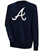 Color:Atlanta Braves Navy - Image 1 - MLB Chenille Patch Victory Sweatshirt