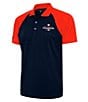 Color:Houston Astros Navy/Mango - Image 1 - MLB Houston Astros 2022 World Series Champions Nova Short-Sleeve Polo Shirt