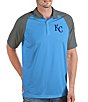 Color:Columbia Blue - Image 1 - MLB Kansas City Royals Nova Short-Sleeve Colorblock Polo Shirt