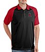 Color:Black/Dark Red - Image 1 - MLB Los Angeles Angels Nova Short-Sleeve Colorblock Polo Shirt
