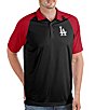 Color:Black/Dark Red - Image 1 - MLB Los Angeles Dodgers Nova Short-Sleeve Colorblock Polo Shirt