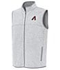 Antigua MLB National League Fortune Full-Zip Vest, Color:Arizona Diamondbacks Grey Heather - Image 1