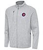 Antigua MLB National League Hold-Up Performance Stretch Jacket, Color:Chicago Cubs Grey Heather - Image 1