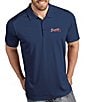 Color:Atlanta Braves Navy - Image 1 - MLB National League Tribute Short-Sleeve Polo Shirt
