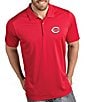 Color:Cincinnati Reds Dark Red - Image 1 - MLB National League Tribute Short-Sleeve Polo Shirt