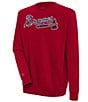 Antigua MLB National League Victory Crew Sweatshirt, Color:Atlanta Braves Dark Red - Image 1