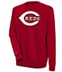 Antigua MLB National League Victory Crew Sweatshirt, Color:Cincinnati Reds Dark Red - Image 1