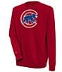 Antigua MLB National League Victory Crew Sweatshirt, Color:Chicago Cubs Walking Dark Red - Image 1