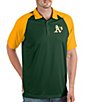 Color:Dark Pine/Gold - Image 1 - MLB Oakland A's Nova Short-Sleeve Colorblock Polo Shirt