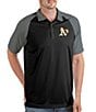 Color:Black - Image 1 - MLB Oakland A's Nova Short-Sleeve Colorblock Polo Shirt