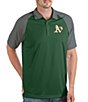 Color:Dark Pine - Image 1 - MLB Oakland A's Nova Short-Sleeve Colorblock Polo Shirt