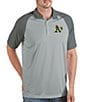 Color:Silver - Image 1 - MLB Oakland A's Nova Short-Sleeve Colorblock Polo Shirt