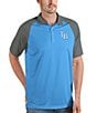 Color:Columbia Blue - Image 1 - MLB Tampa Bay Rays Nova Short-Sleeve Colorblock Polo Shirt