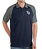 Color:Navy - Image 1 - MLB Tampa Bay Rays Nova Short-Sleeve Colorblock Polo Shirt
