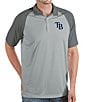 Color:Silver - Image 1 - MLB Tampa Bay Rays Nova Short-Sleeve Colorblock Polo Shirt