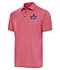 Color:Dark Red Heather - Image 1 - MLB Texas Rangers 2023 World Series Champions Par 3 Short Sleeve Polo Shirt