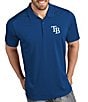 Antigua MLB American League Tribute Short-Sleeve Polo Shirt, Color:Tampa Bay Rays Dark Royal - Image 1