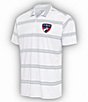 Color:FC Dallas White/Skyscraper - Image 1 - MLS Western Conference Groove Short-Sleeve Polo Shirt