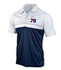 Color:Philadelphia 76ers Navy - Image 1 - NBA Eastern Conference Answer Short Sleeve Polo Shirt