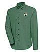Color:Boston Celtics Dark Pine - Image 1 - NBA Eastern Conference Compression Long Sleeve Woven Shirt