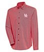 Color:Houston Cougars Dark Red/White - Image 1 - NCAA AAC Compression Long Sleeve Woven Shirt