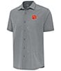 Antigua NCAA ACC Activate Short Sleeve Woven Shirt, Color:Clemson Tigers Skyscraper - Image 1