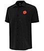 Antigua NCAA ACC Activate Short Sleeve Woven Shirt, Color:Clemson Tigers Black - Image 1