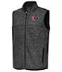 Antigua NCAA ACC Fortune Full-Zip Vest, Color:Miami Hurricanes Black - Image 1